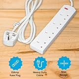 1ABOVE 4 Gang Extension Lead 10m White UK Plug BS1363 UKCA Certified view 3