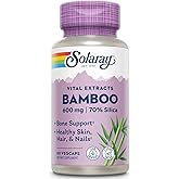 SOLARAY Bamboo Silica Supplement for Men & Women - Bamboo Stem Extract Capsules for Skin, Hair, & Nails, 600 mg per Serving, Herbal Support for Collagen Production, Vegan - 60 Veg Cap Ct