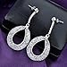 Mytys Heart Drop Earrings 18k White Gold Plated Silver Mesh Crystal Dangle Earring