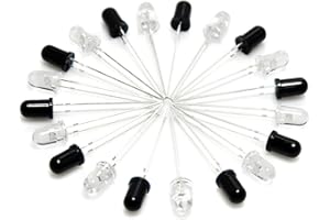 hiBCTR 5mm 940nm LEDs Infrared Emitter and IR Receiver Diode for Arduino (Pack of 20pcs) EK8443