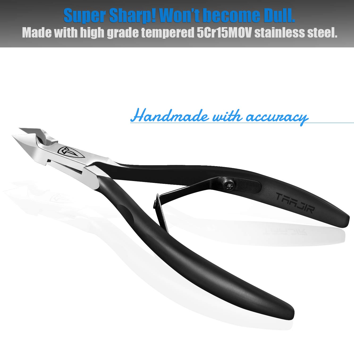 Cuticle Nipper with Cuticle Pusher-Professional Grade Stainless Steel Cuticle Remover & Cutter-Durable Manicure and Pedicure Tool-Beauty Tool Perfect for Fingernails and Toenails (Titanium Black): Beauty