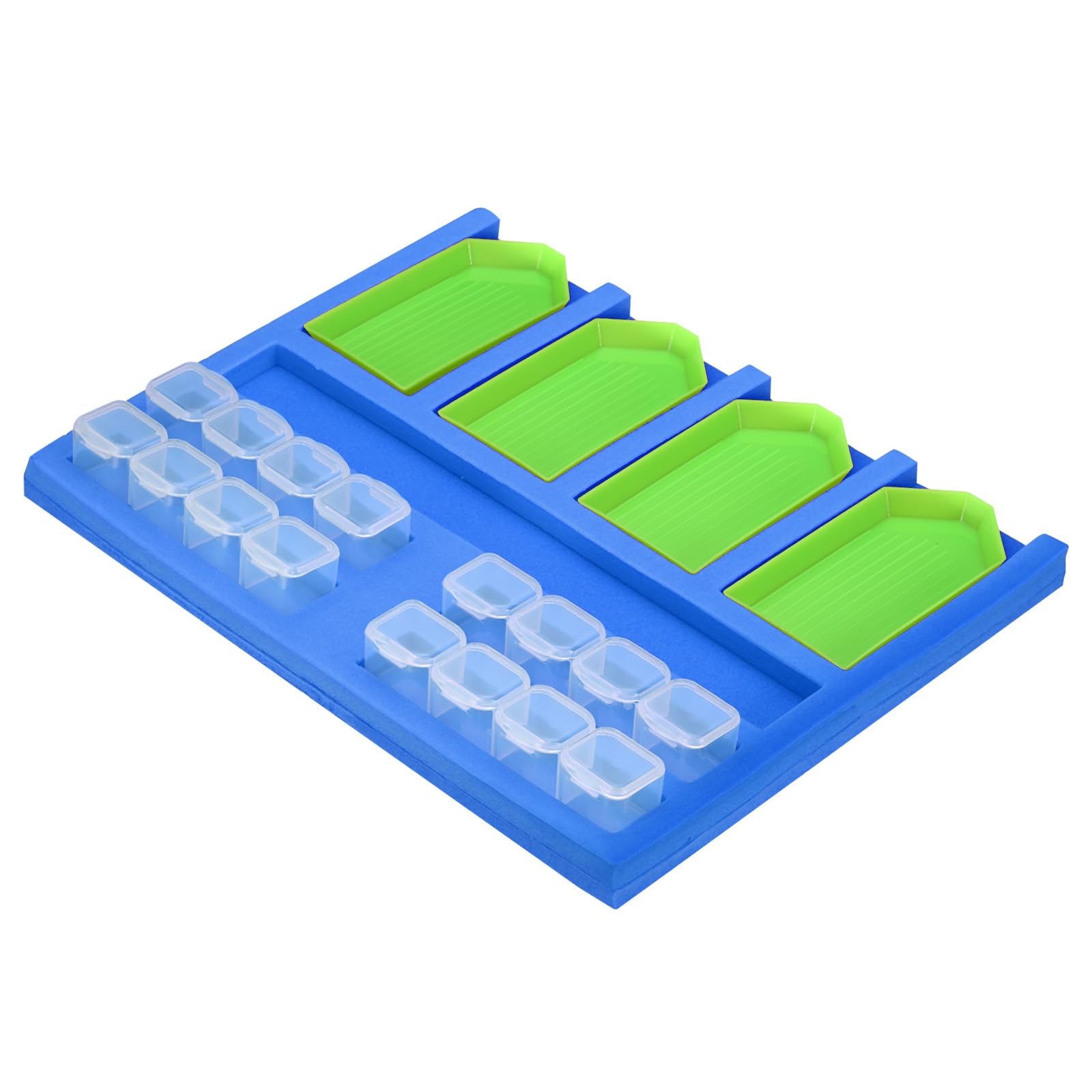 PATIKIL 9.84" x 7.87" Diamond Painted Container Kits, Diamond Painted Storage Containers Diamond Art Accessories Tools for DIY Craft, Blue Green