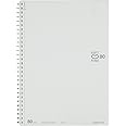 KOKUYO Blank Spiral Notebook, 10'' x 7'' Business Unruled Journal B5 Soft Ring Notebooks, 80 Perforated Sheets, Plain Sketchbook for Drawing, White Soft PP Cover. Japan Import (SU-SV308BT-W)
