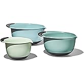 OXO Good Grips 3-Piece Plastic Mixing Bowl Set - Cadet Blue, Tower Gray, Jade, Small, Medium, Large