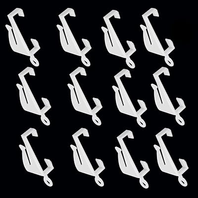 Udewo 100Pcs Curtain Hooks and Gliders White Plastic Rail Track Gliders