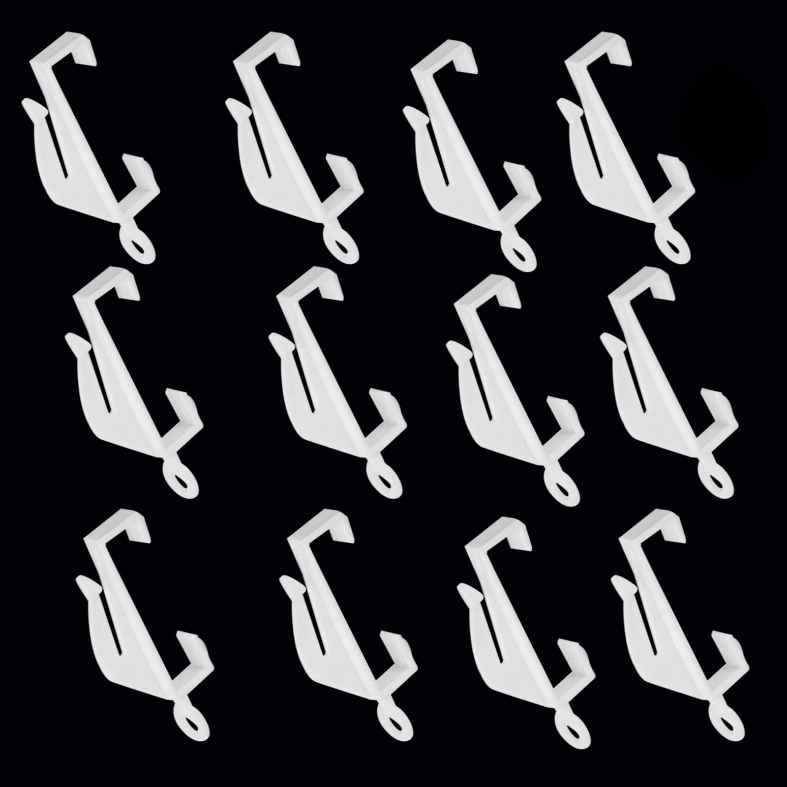 100 PCS Curtain Hooks and Gliders - White Plastic Rail Gliders for Track, Hanging Drapery Hooks for Door Window