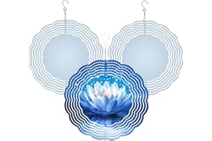 ZELOYAUT INNOVATIVE 3 pcs 10 inch sublimation wind spinner SILVERY blanks, 3D ALUMINIUM wind sculpture, outdoor sublimation blanks decoration for heat press, DIY wind spinner blanks for Yards & Garden (Silver)