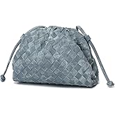 Huralona Dressy Pleated Vegan Leather Clutch Purse Super Soft Cloud Dumpling Clutch Bag for Women PU Evening Purse Handbag