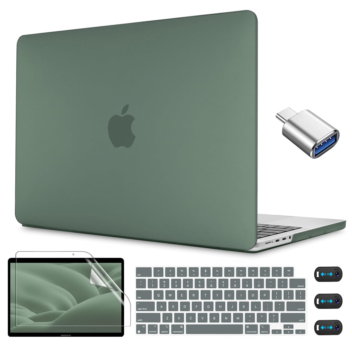 Photo 1 of CISSOOK Compatible with MacBook Pro 14 inch Case M4 M3 M2 M1 Chip 2025 2024, 2023 2022 2021 Release A3112 A3185 A3401/A2992 A2918 /A2779 /A2442, Plastic Hard Shell for Pro 14, Midnight Green