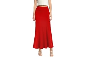 Hybrid & Company Women's Stretch Lightweight Flowy Maxi Skirt – Casual Fold Over Waist, Made in USA