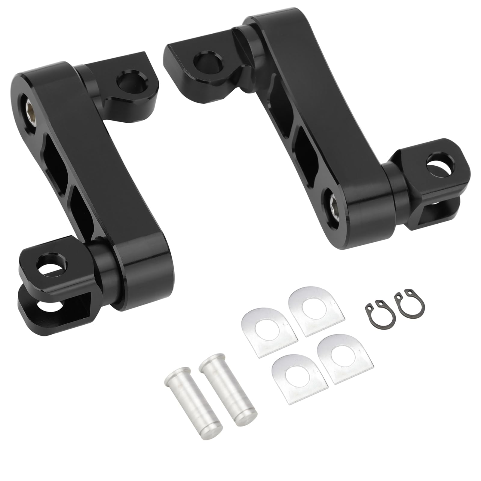 Photo 1 of VG MOTO Motorcycle Male Mount Foot Peg Extensions Passenger Highway Pegs Clamp Support Brackets Adjustable Black Replacement for Harley Dyna Softail Touring Sportster Road King Street Glide Road Glide