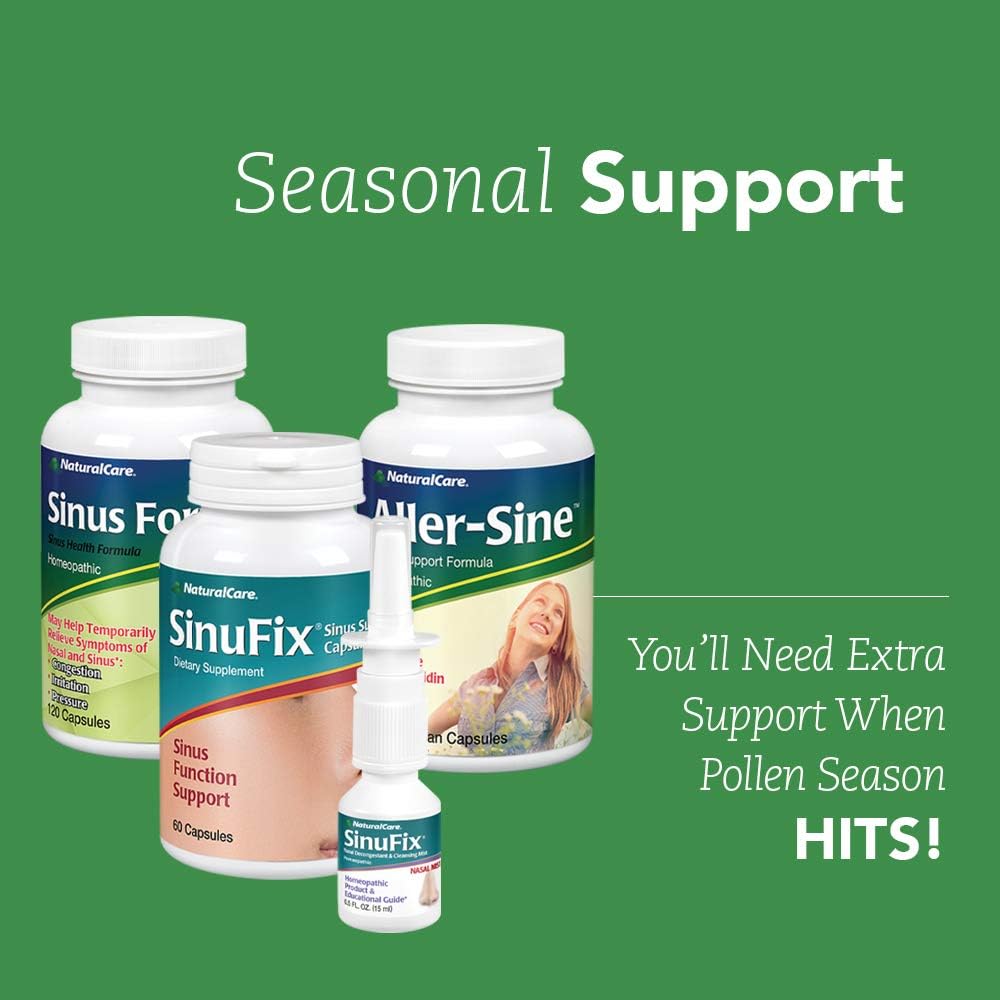 NaturalCare Sinus Formula | Homeopathic Support for the Temporary Relief of Sinus Congestion and Pressure | 120 Capsules: Health & Personal Care