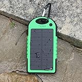 COTTEE 5000mAh Dual USB Port Portable Solar Battery Panel - Green