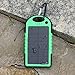 COTTEE 5000mAh Dual USB Port Portable Solar Battery Panel - Green
