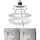 Luvkczc Recessed Can Light Conversion Kit for 5" and 6" Ceiling Fixtures | Pendant/Hanging Light Upgrade, Includes E26 Socket, Mounting Bracket, Round Ceiling Plate（White）