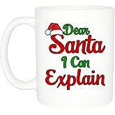 Rogue River Tactical Funny Christmas Coffee Mug Dear Santa I Can Explain Novelty Cup Great Holiday XMAS Gift Idea For Men Women Merry Xmas Happy Holidays