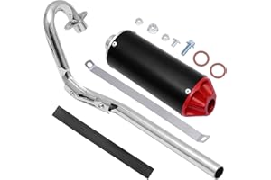 HAUERTZX 28mm Exhaust Muffler Silencer Pipe Assembly for CRF50 CRF70 XR50 50cc 90cc 110cc 125cc Taotao DB10 DB14 Baja Xpro Apollo Rocketa TTR SDG Coolster SSR110 SSR125 Dirt Pit Bike (Red)
