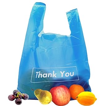 blue plastic bags with handles