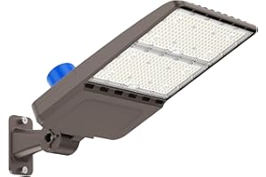 G GJIA 300W LED Parking Lot Lights Adjustable Arm Mount with Photocell 120-277V Waterproof IP66 42000LM 5000K Outdoor Commercial Area Street Flood Yard Lighting