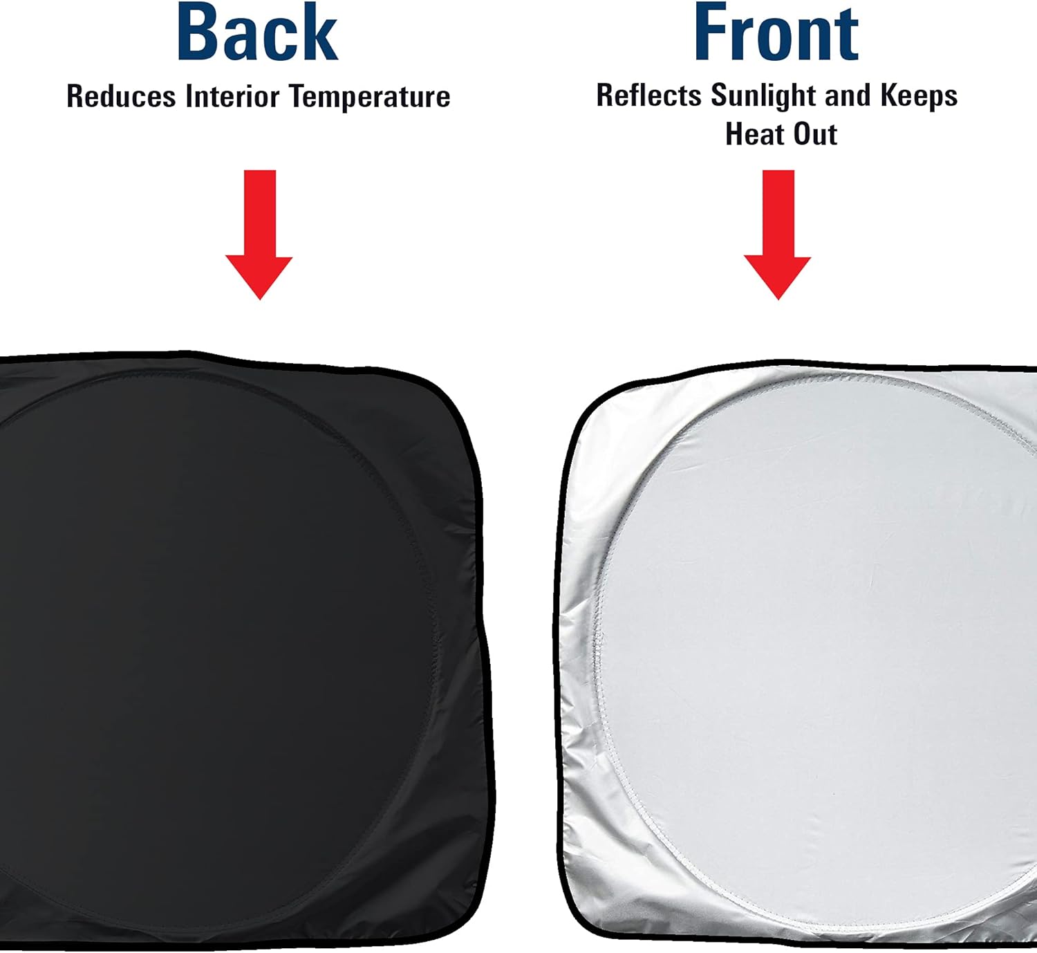 Enovoe Car Sunshades for Windshield with Bonus Drawstring Pouch Bag with Woven Logo. Premium 230T Reflective Material Blocks Heat. Windshield Cover Sun Shade Keeps Vehicle Cool - Large 63 x 33.8 in: Automotive