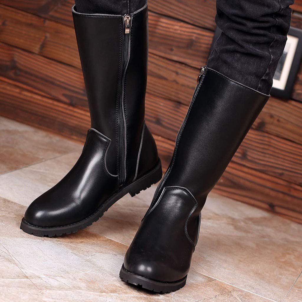 mens knee high leather boots uk