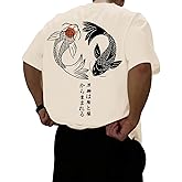 Kelxjia Oversized Graphic Tshirts for Men Japanese Streetwear Shirts Vintage Harajuku T Shirts Drop Shoulder Designer Tees