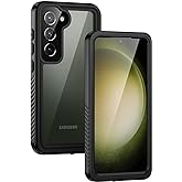 Lanhiem for Samsung Galaxy S23 Case with Built-in Screen Protector, IP68 Waterproof Dustproof Mil-Grade Rugged Full Body Shockproof Protective Cover for Galaxy S23 5G 6.1 Inch, Black