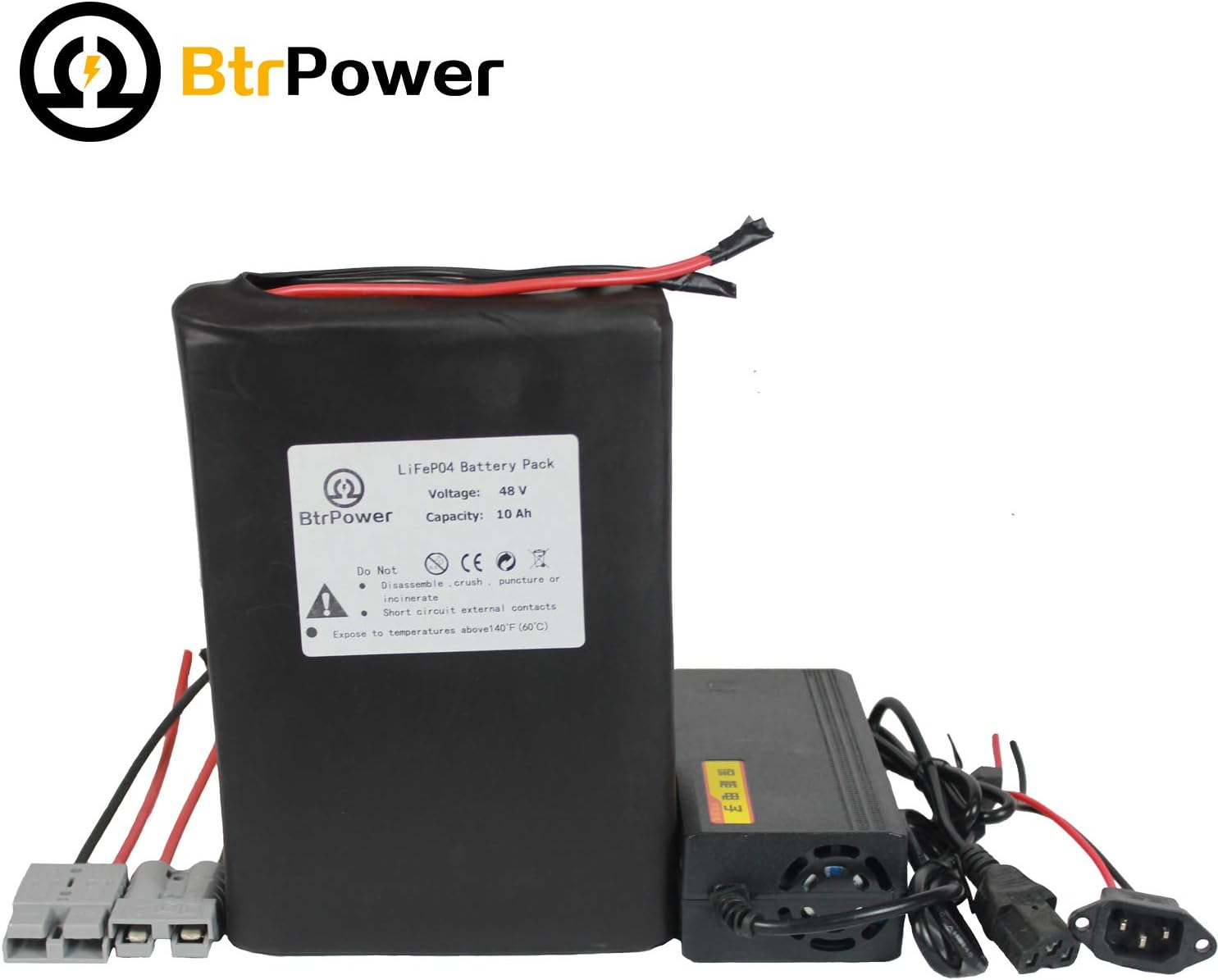 48V E-Bike Battery 10AH - 50AH Lithium ion / Lifeo4 Battery Pack with 5A Charger,50A BMS for 500W-3000W Motor (48V 10AH)