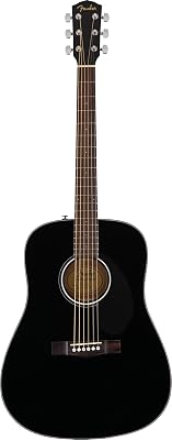 Fender CD-60S Dreadnought Acoustic Guitar, with 2-Year Warranty, Black