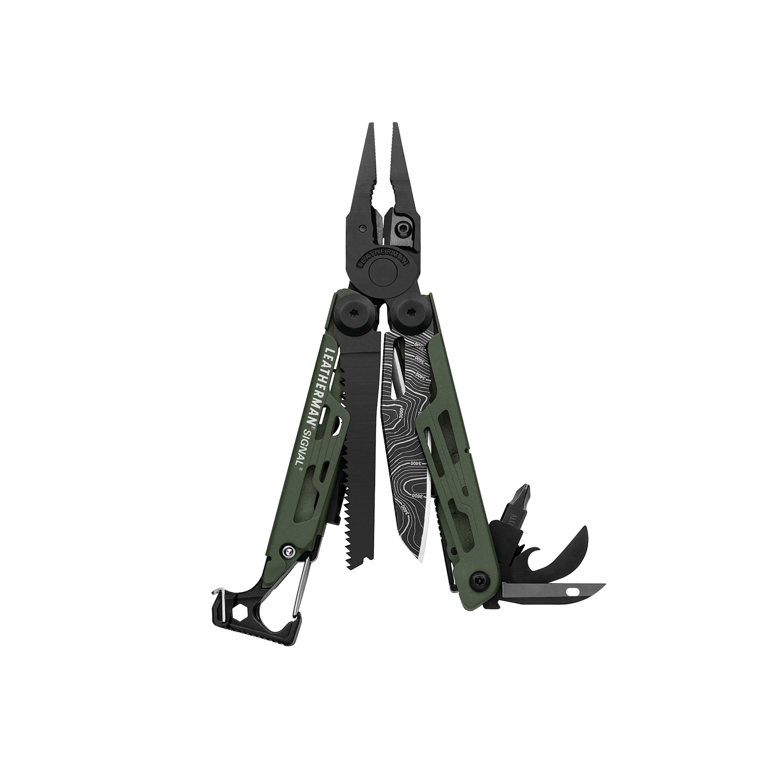 Leatherman Signal Multi-Tool - 19 Tools for Camping & Survival, Green