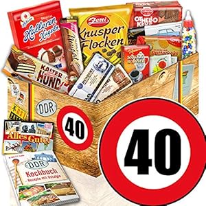 Süßigkeiten Box – DDR Geschenk Box L – Zahl 40 – Geburtstagsgeschenke Mama