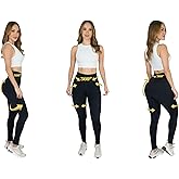 Contour C Leggings con Faja Interna Colombiana – 3D Glute Lift, High Waist Tummy Control, Colombian Shapewear Pants for Women