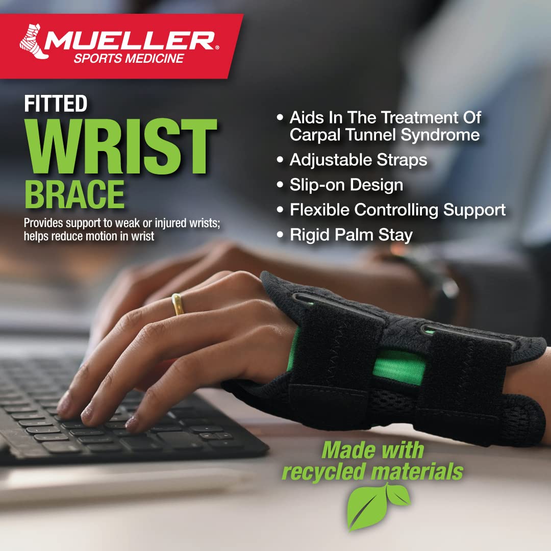 MUELLER Sports Medicine Green Fitted Wrist Brace for Men and Women