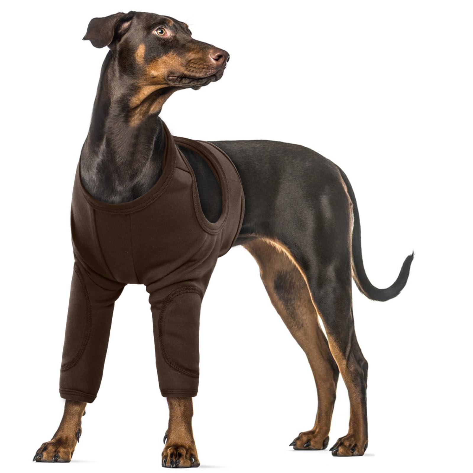 Dog Bandages for Legs, Dog Elbow Protector Joint Protection Wounds Prevent Licking Bite Being Wet and Infected Elbow Protector for Calluses(Brown, 2XL)