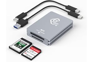 CFexpress Type B/SD Dual Slot Card Reader USB C, USB 3.2 Gen 2 10Gpbs, Compatible with CFexpress Type B Card/SD Memory Card, 