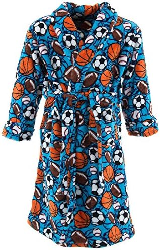 MacHenry Originals Little Boys' Blue Sports Balls Bathrobe S/4-5