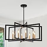 MIAYBPH Black Chandelier for Dining Room, 8-Light