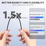 ELEGOO PLA+ Filament 1.75mm White 1kg for 3D Printers Tougher+Dimensional view 2