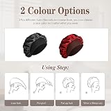 SWEET VIEW Silk Bonnet Silk Hair Wrap Sleeping Cap Black Red 2 Pack view 5