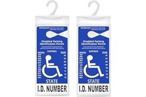 MANYUN Handicap Placard Holder, 11.6" × 5" Ultra Transparent Disabled Permit Protective Cover for Sun Visor, Universal Car Accessories for Handicap Parking with Large Hanger (2pcs)