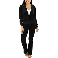 Gloria Vanderbilt Women's Ellie Velour Full Zip Hoodie. Size: Small. Black  at Amazon Women's Clothing store