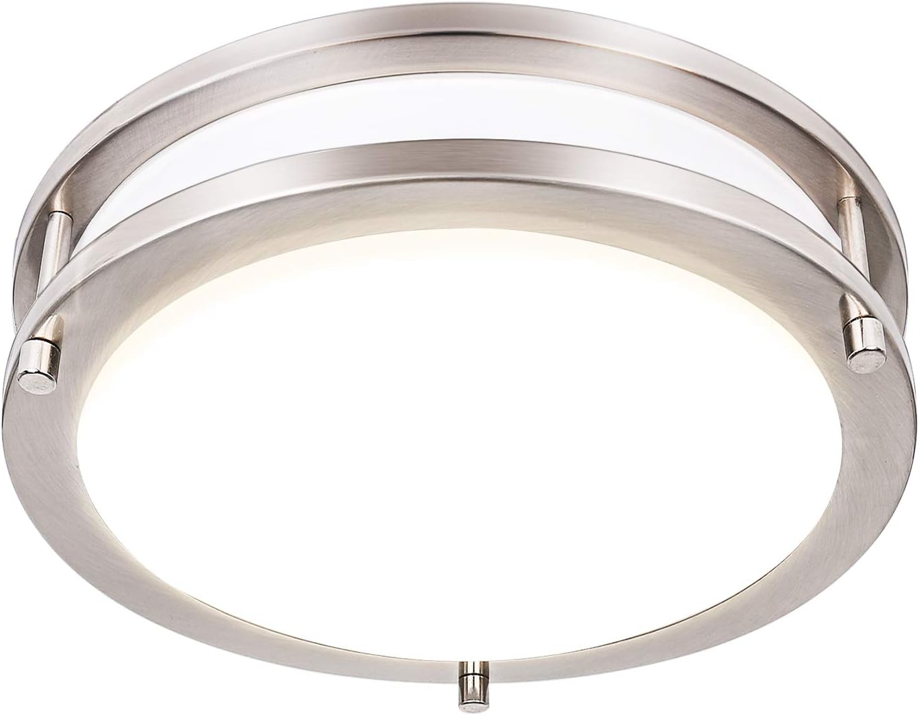 13 inch Flush Mount LED Ceiling Light Fixture, 3000K/4000K/5000K Adjustable Ceiling Lights, Brushed Nickel Saturn Dimmable Lighting for Hallway Bathroom Kitchen or Stairwell, ETL Listed - - 