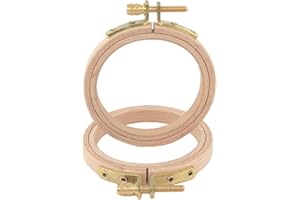 Maker Susan 2.75" Wood Embroidery Hoop, Round Beechwood Cross Stitch Hoop with Adjustment Brass Screw, Cross Stitch Hoops and Frames, Suitable for Embroidery, Craft Sewing (2.75 inch)