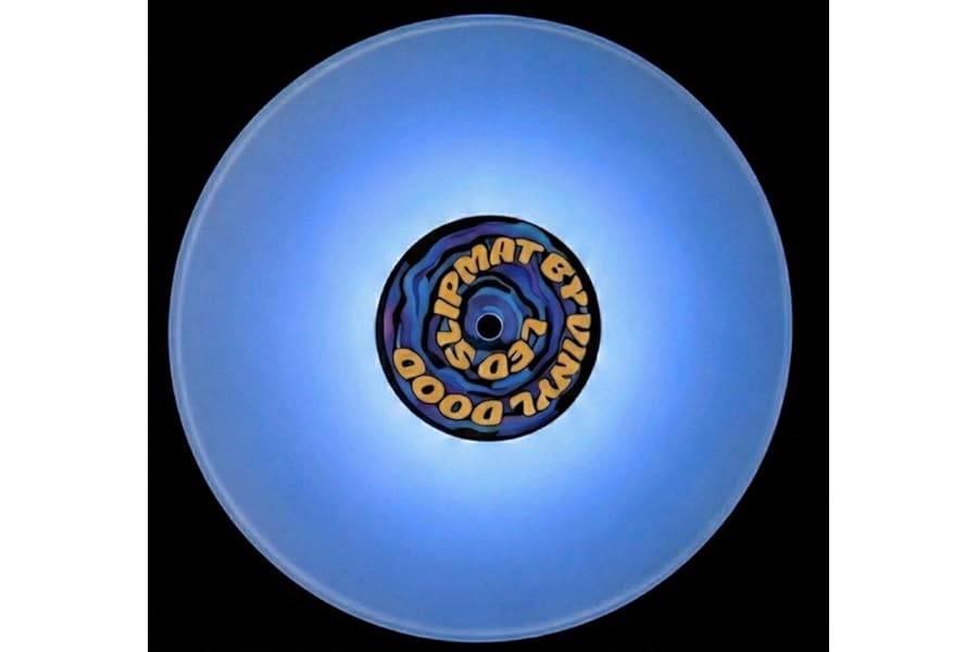 The World's first LED Slipmat for Turntables by Vinyl Dood™. PATENT PENDING. Acrylic, Dynamic LED Patterns, Multiple Colors, Fully portable, Rechargeable, Remote Included