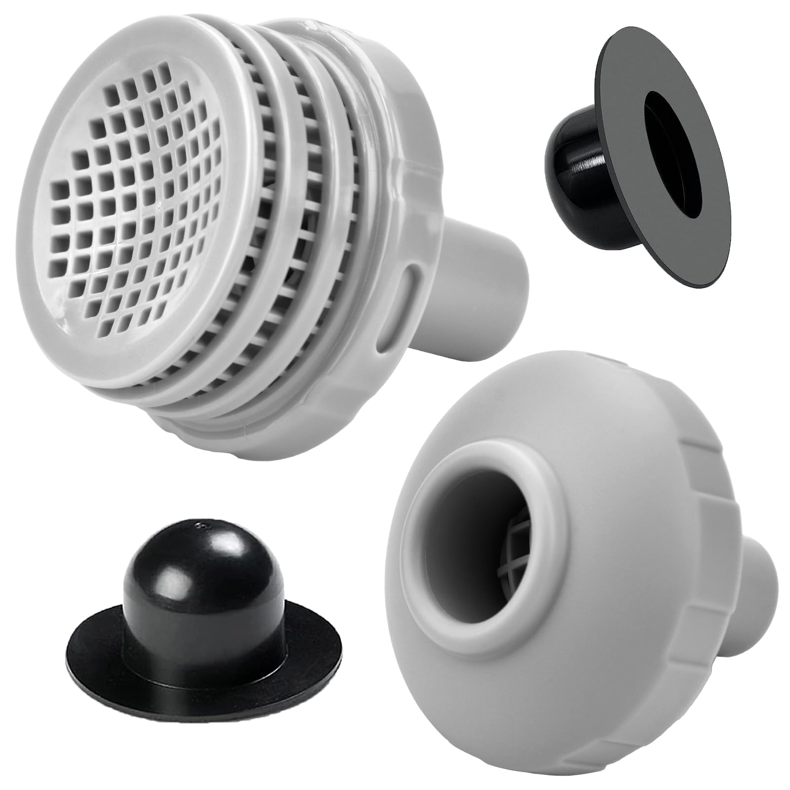 Pipihome Above Ground Swimming Pool Parts Kit with 1.25" Outlet Pool Filter & Inlet Nozzle and Pool Plug Stopper, Replacement Part for Intex/Coleman/Bestway Pool Accessories