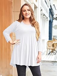LARACE 3/4 Sleeve Shirts for Women Plus Size Tunic