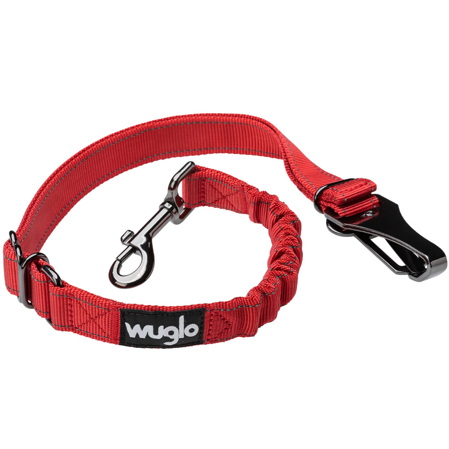 Wuglo 30-95cm Dog Seat Belt - Dog Car Harness for Child Safety Seat - Hook Latch Bar & Seat Belt Buckle - Adjustable Universal Dog Seatbelt for Car Travel (Red)