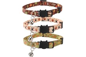 Lamphyface 3 Pack Thanksgiving Cat Collar with Bell Breakaway Adjustable