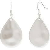BXDA Teardrop Dangle Earrings for Women, Flat Oval Drop Dangling Earring Trendy Hypoallergenic Minimalist Jewelry Gift