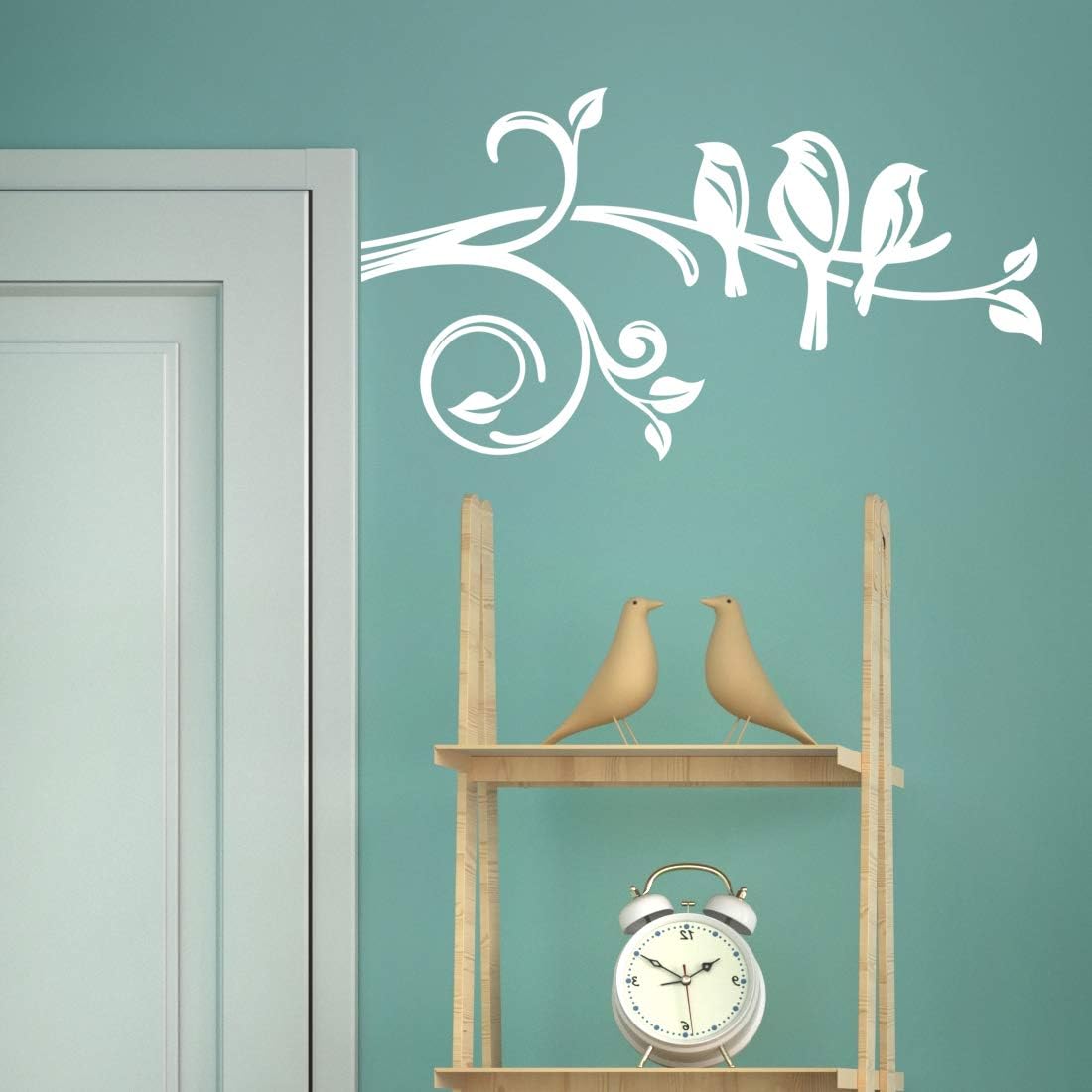 Birds Tree Branch Wall Stickers Bird Art Decal Bedroom Stickers Room Wallpaper Flower Decor Stencils Walls Nursery Removable Sticker Kid Living Room Vinyl Decals Floral transfers Window Decorative - Image 5